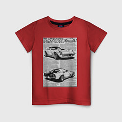 Футболка хлопковая детская Chevrolet Corvette, цвет: красный
