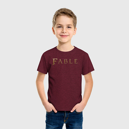 Детская футболка Fable logo / Меланж-бордовый – фото 3