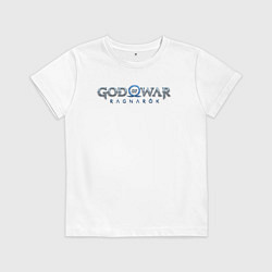 Футболка хлопковая детская God of war ragnarok logo, цвет: белый