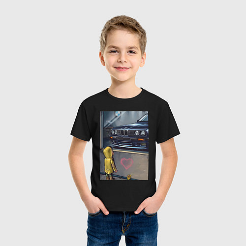Детская футболка BMW арт / Черный – фото 3