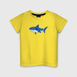 Футболка хлопковая детская Милая акула улыбается, цвет: желтый