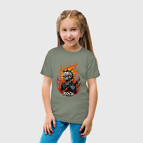 Детская футболка Скелет рок музыкант / Авокадо – фото 4