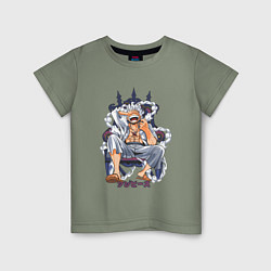 Футболка хлопковая детская One piece дым smoke, цвет: авокадо