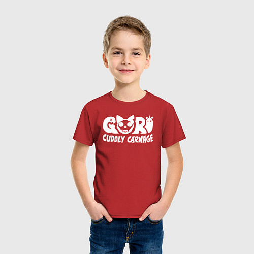 Детская футболка Goro cuddly carnage logotype / Красный – фото 3