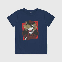 Футболка хлопковая детская Клинок рассекающий демонов 2 Высшая Луна Доума, цвет: тёмно-синий