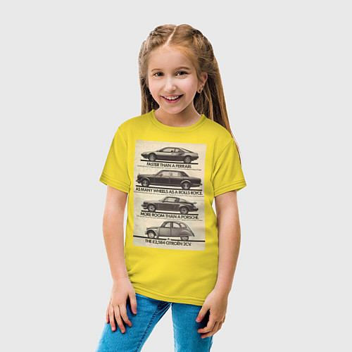 Детская футболка Citroen автомобиль / Желтый – фото 4