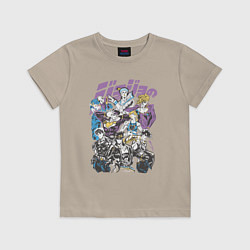 Футболка хлопковая детская Джоджо JoJo Bizarre Adventure, цвет: миндальный
