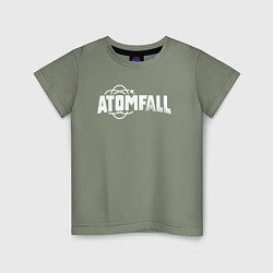 Футболка хлопковая детская Atomfall logo, цвет: авокадо