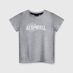 Футболка хлопковая детская Atomfall logo, цвет: меланж