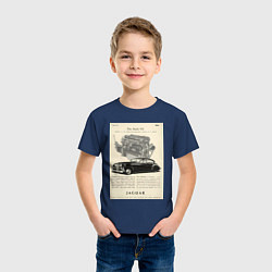 Футболка хлопковая детская Jaguar авто, цвет: тёмно-синий — фото 2