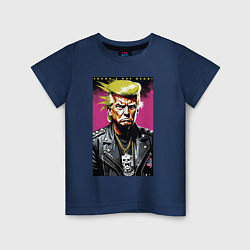 Футболка хлопковая детская Trumps not dead - motto, цвет: тёмно-синий