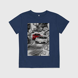 Футболка хлопковая детская Lamborghini initial d, цвет: тёмно-синий