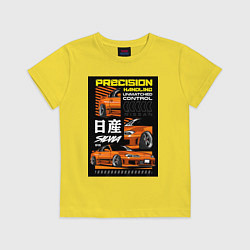 Футболка хлопковая детская Nissan Silvia авто, цвет: желтый