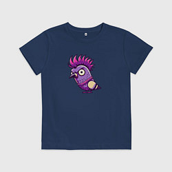 Футболка хлопковая детская Голубь панк с ирокезом, цвет: тёмно-синий