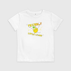 Футболка хлопковая детская Friendly little lemon, цвет: белый