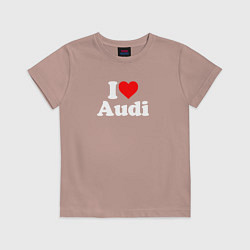 Футболка хлопковая детская I love Audi, цвет: пыльно-розовый