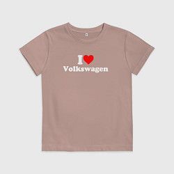 Футболка хлопковая детская I love Volkswagen, цвет: пыльно-розовый