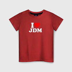 Футболка хлопковая детская I love JDM, цвет: красный