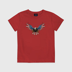 Футболка хлопковая детская Орёл Америки, цвет: красный