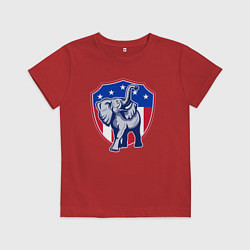 Футболка хлопковая детская Elephant USA, цвет: красный