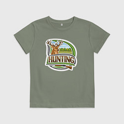 Футболка хлопковая детская Deer hunting, цвет: авокадо