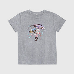 Футболка хлопковая детская Медуза не умеет плавать в ночи, цвет: меланж