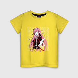 Футболка хлопковая детская Darling in the FranXX Милый из Франкса, цвет: желтый