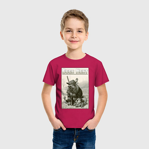 Детская футболка Duck hunt - hunter / Маджента – фото 3