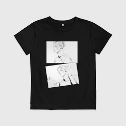 Футболка хлопковая детская Эмоции Сугуру Гето - Магическая битва, цвет: черный