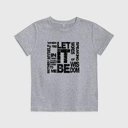 Футболка хлопковая детская Let It Be, цвет: меланж
