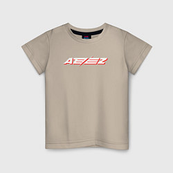 Футболка хлопковая детская Ateez logo, цвет: миндальный