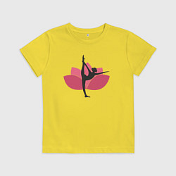 Футболка хлопковая детская Лотос - йога, цвет: желтый