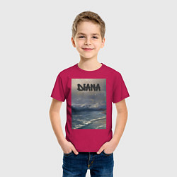 Футболка хлопковая детская Diana волны, цвет: маджента — фото 2