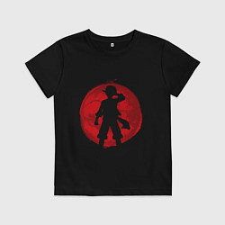 Футболка хлопковая детская Манки Д Луффи аниме, цвет: черный