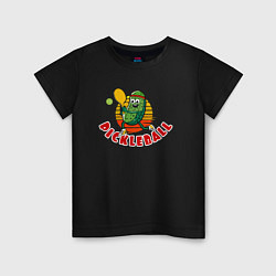 Футболка хлопковая детская Спорт теннис Pickleball, цвет: черный