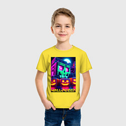 Футболка хлопковая детская Halloween and Minecraft - collaboration, цвет: желтый — фото 2