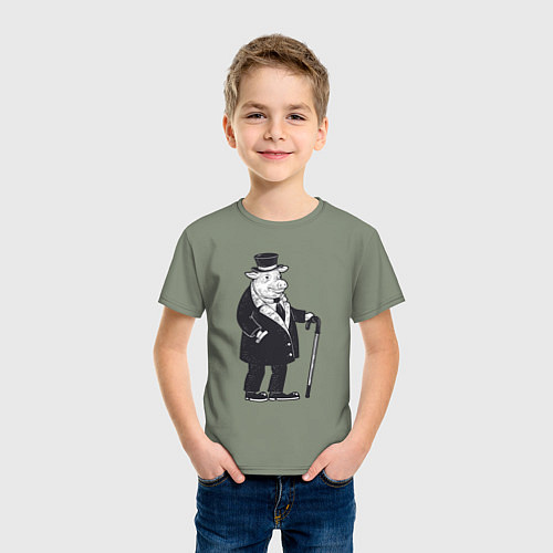 Детская футболка Модный кабанчик / Авокадо – фото 3