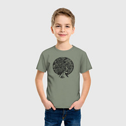 Футболка хлопковая детская Цветочная голова, цвет: авокадо — фото 2