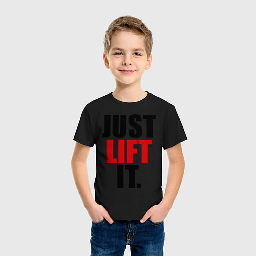 Детская футболка Just lift it / Черный – фото 3
