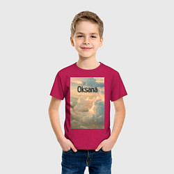 Футболка хлопковая детская Oksana облака, цвет: маджента — фото 2