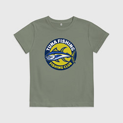Футболка хлопковая детская Рыбалка на тунца, цвет: авокадо
