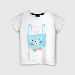 Футболка хлопковая детская Sweet bunny, цвет: белый