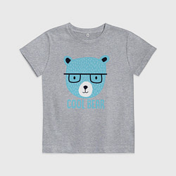 Футболка хлопковая детская Крутой мишка, цвет: меланж