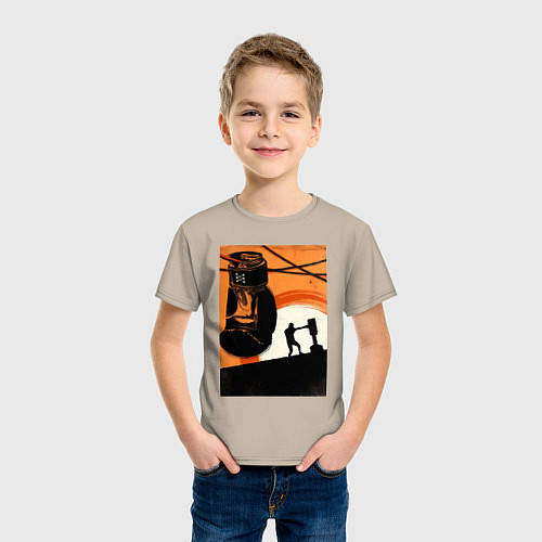 Детская футболка Бокс тренировка / Миндальный – фото 3