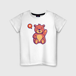 Футболка хлопковая детская Lovely bear, цвет: белый