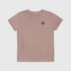 Футболка хлопковая детская Сокрушу пред ним врагов его хризма черная, цвет: пыльно-розовый