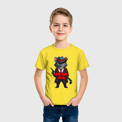 Футболка хлопковая детская Крестный котец мафия, цвет: желтый — фото 2