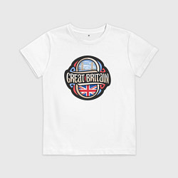 Футболка хлопковая детская Моя Великобритания, цвет: белый