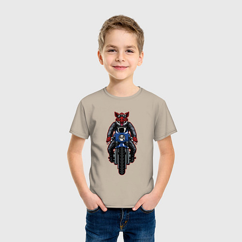 Детская футболка Кабан байкер / Миндальный – фото 3