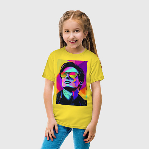 Детская футболка Портрет Дурова pop art / Желтый – фото 4